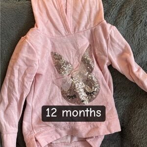 Pink Sequin Bunny Hoodie for Kids